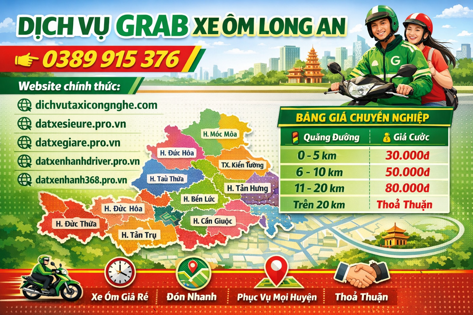 Grab Long An, Grab Xe Máy Long An, Grab Giao Hàng Long An, Grab Taxi Long An