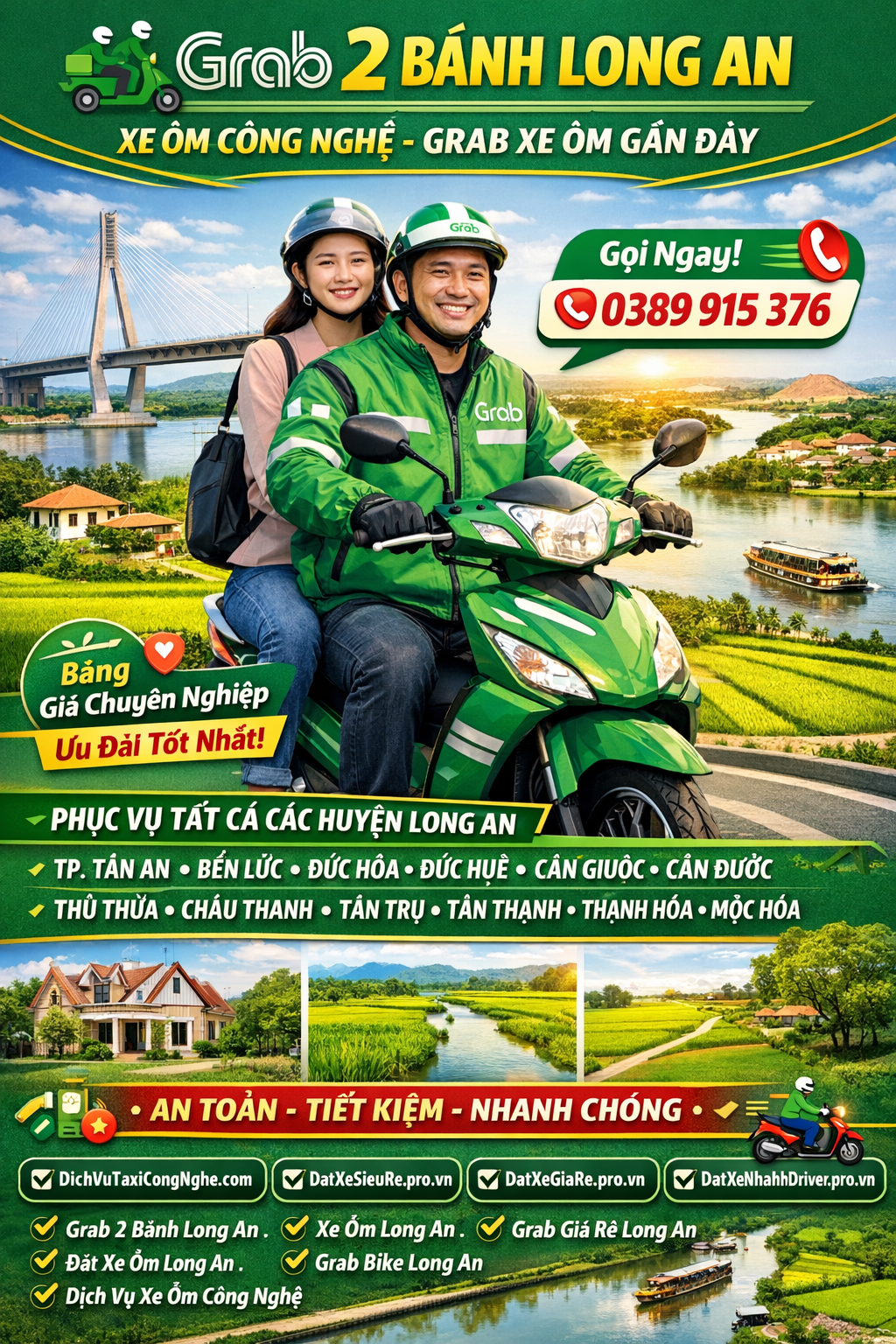 Grab 2 Bánh Long An, Xe Ôm Công Nghệ, Grab Xe Ôm Gần Đây ☎️ 0389915376